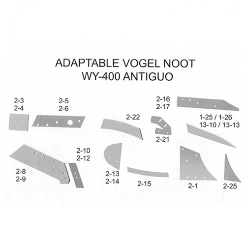 Repuestos de arado VOGEL&NOOT WY-400 antiguo adaptable