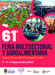 Feria de Santa María del Páramo. Del 2 al 4 de septiembre de 2022. Feria Multisectorial con equipos y maquinaria para el trabajo en las explotaciones agrícolas y ganaderas.