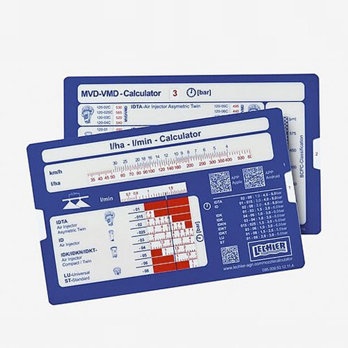 Accesorios LECHLER Cálculo del tamaño de la gota / calculadora de la cantidad de hectáreas