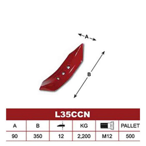 1.46 Reja cavadora LAEF L 35C con nervio y 3 agujeros