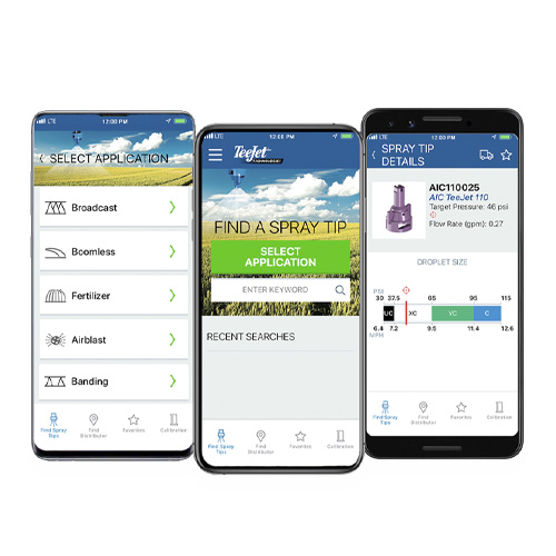 5.4 TEEJET SpraySelect APP nueva aplicación de puntas de pulverización. Solo tiene que introducir la velocidad, el espaciado y el caudal deseado