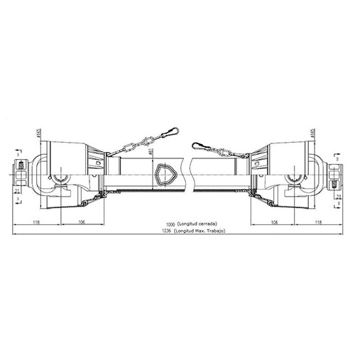 3.10 Transmisiones cardánicas triangular MANUMAN P06T11-1000