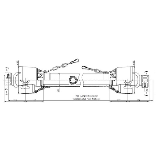 3.14 Transmisiones cardánicas triangular MANUMAN P07T11-1200