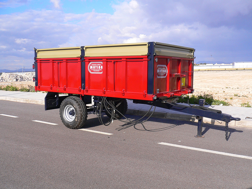 Remolque agrícola MATIBA laterales abatibles 6.000 kg, 1eje