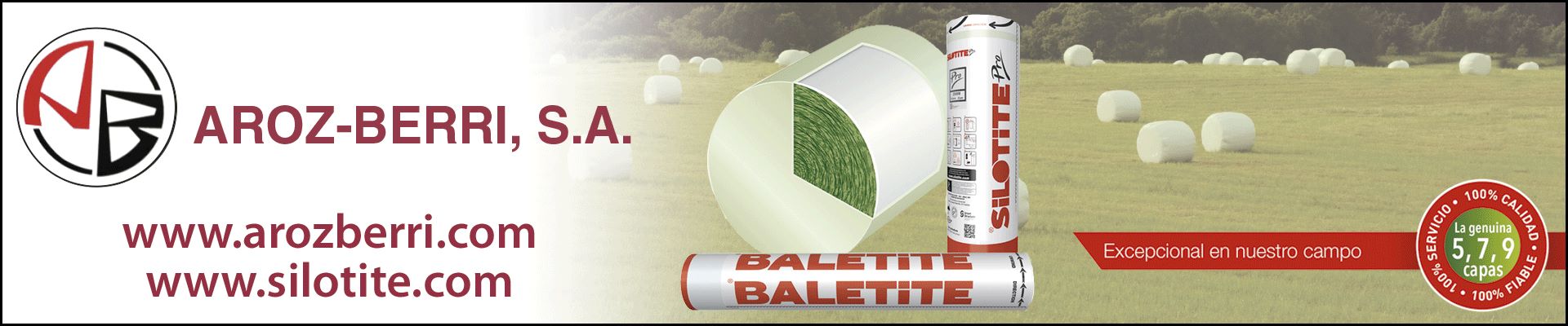 Aroz Berri Baletite. Plástico para embalar pacas, balas.